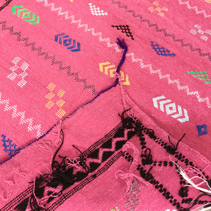 Flat Weave Boho Pink 130 x 80 cm
