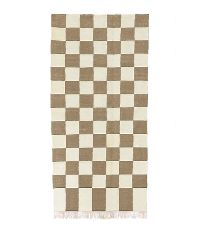 Flat Weave Checkered Rug