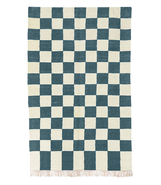Flat Weave Checkered Rug